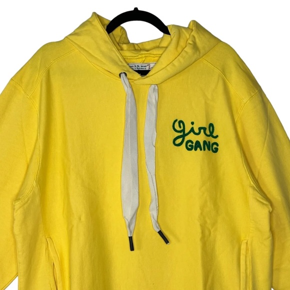 NWT Free People X Sandrine Rose Girl Gang Hoodie in Yellow - Picture 3 of 7